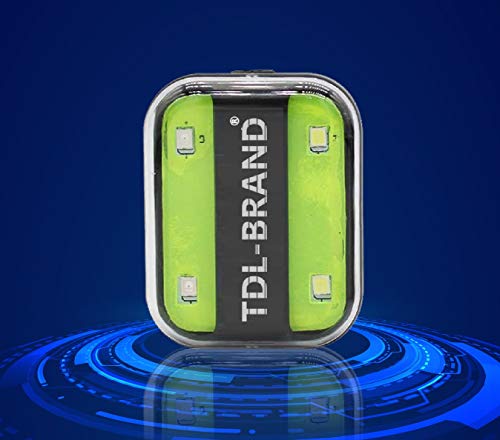 TDL-Brand Clip-on LED Safety Light, Rechargeable, Powerful, Perfect for Walking, Jogging, Running, Working, Nursing, Camping at Night - with Four Light Modes (Reflective Green)