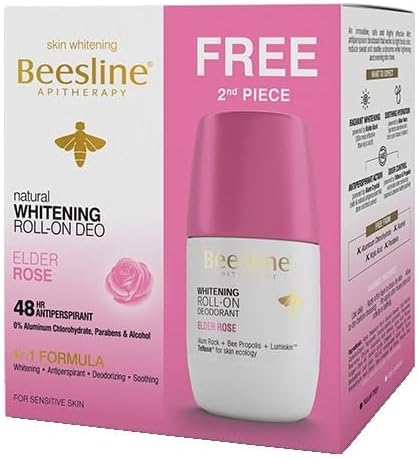 Elder Rose Fragrance Whitening Roll-On Deodorant, 1+1 Free, 48-Hours Anti-perspirant Protection, 0% Aluminum Chlorohydrate, Parabens & Alcohol, 4 In 1 Formula, For Sensitive Skin, 50ml