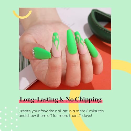 Beetles Neon Green Gel Nail Polish, 15ml Soak Off UV LED Day Nails Lamp Salon DIY Home Gift for Women Lime Green - 4