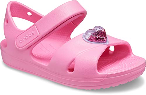 Crocs Classic Cross Strap Charm Sandal, Sandalia Unisex Ni�os, Pink Lemonade, 25 EU