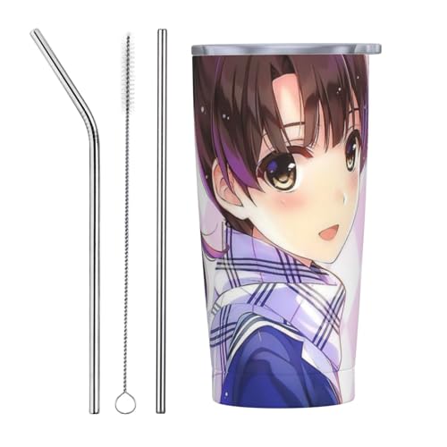 For ႦȂޏ̈Ă bi3j Xg[&Xg[uVt }OJbv R[q[Jbv 600ML RrjJbv ^u[ XeX ۗ ۉ ԗp Wt ^  e Straw Three-piece Set