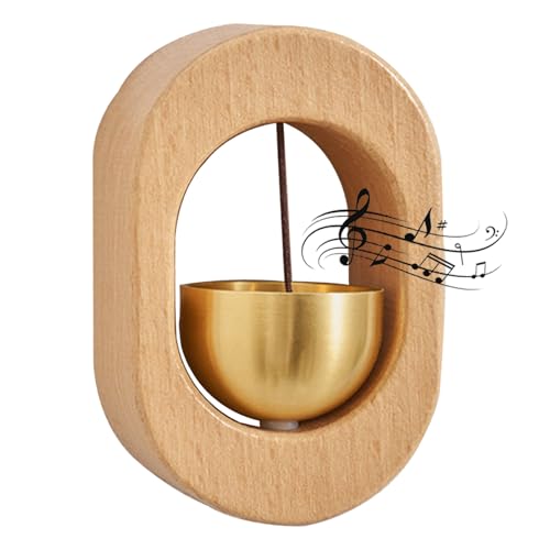 Image of Magnetic Door Chime Bell, Wooden Shopkeepers Bell for Door Opening - Ding Ding Sound