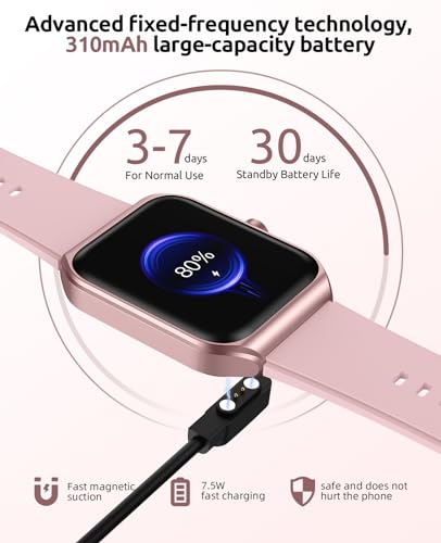 Smart Watch for Women, 1.91\" HD Touch Screen Smartwatch with 100+ Sports, Blood Pressure, Heart Rate, Blood Oxygen, Sleep Monitor, IP68 Waterproof Fitness Tracker Compatible with Android iOS iPhone - Thumbnail 4