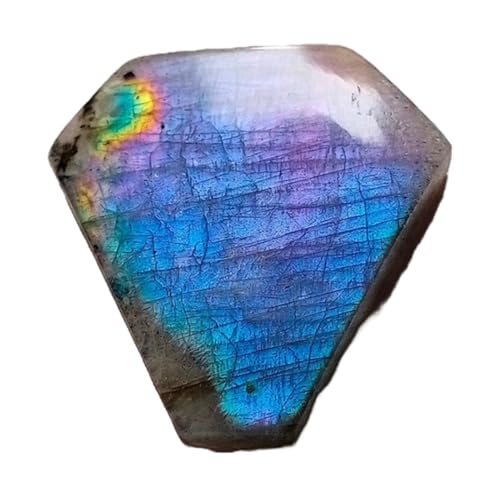 Pierre gemme labradorite naturelle 31x30x5mm de qualité pour bague et collier