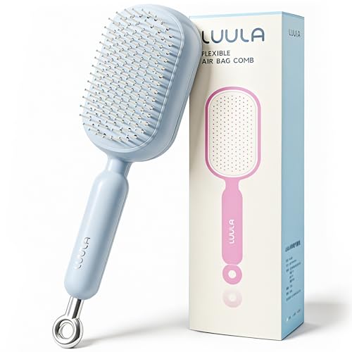 OWill Hair Brush,Retractable Air Cushion- One-Click Hair Removal, Anti Breakage No Pulling,Curls Straight Long Hair Detangling Brush for Women Men(Blue)
