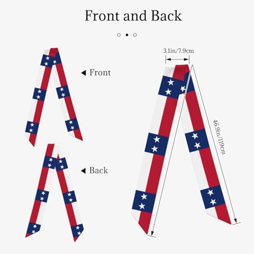 Flag of Texas printing Women's Fashion Scarf Silk Feeling Scarf Satin Head Scarf for Women Long silk scarf (satin).2