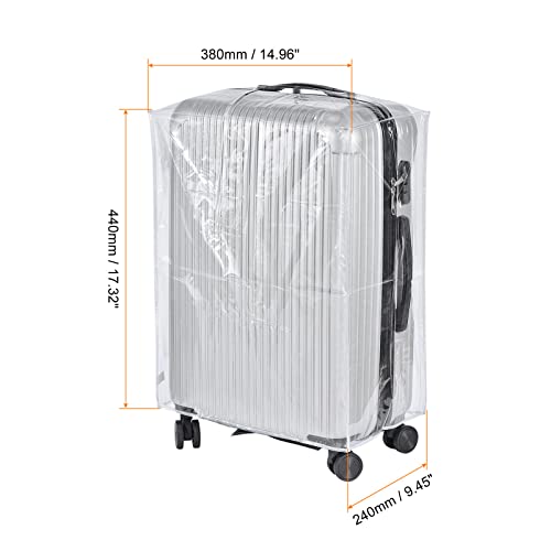 PATIKIL Universal Luggage Protector with Fastener 20 Inch, 2 Pack Portable Clear PVC Antistatic Waterproof Dust Cover for Suitcase, Transparent2