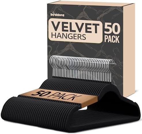 Beddora Velvet Hangers 50-Pack...