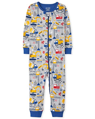 Image of The Children's Place 2 Pack Baby and Toddler Boy Snug Fit Cotton Zip-Front One Piece Pajama
