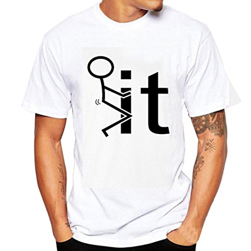 Camisetas Hombre Manga Corta,Venmo Hombres 'it' impresión Camisetas Divertidas con Manga Corta Camisa Estampada Camiseta Deporte (Blanco, S)
