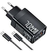 Caricatore USB C 70W 3 Porte - Ricarica Rapida Per MacBook, IPhone, Galaxy, IPad, Pixel - Compatibile Universale - Foto 2