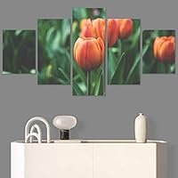 SIGNWIN 5 Panel Canvas Wall Art Modern Art Bohemian Bouquet Colorful Cool Floral Group Multicolor Photography Realism for Home Decorations Ready to Hang - 60