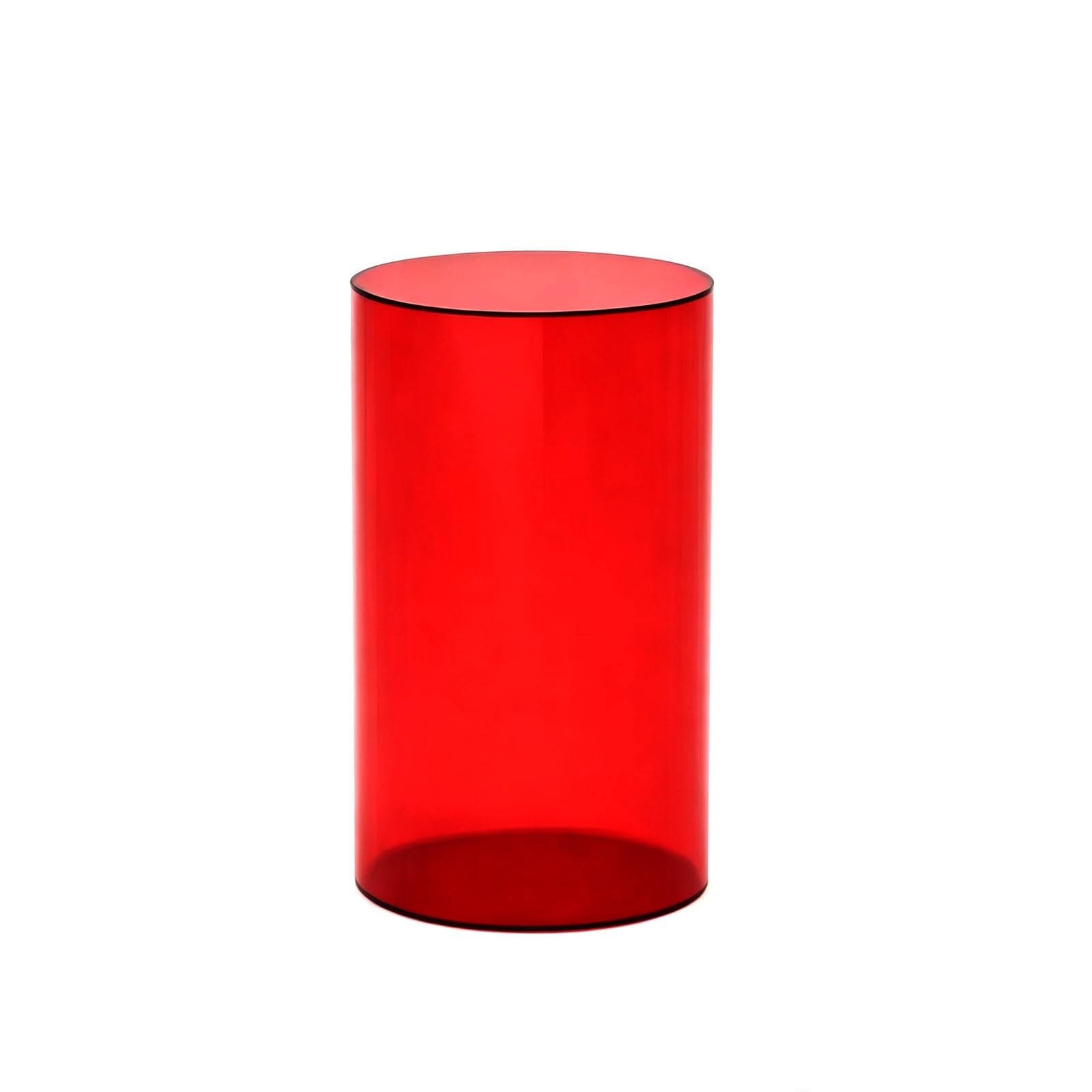 LYFHYSDSP Acrylic Cylinder Display Pedestal Stand, 30/35/40cm Diameter Multi-Height Hollow Round Plinth, Polished Colorful Display Riser for Retail Clothing, Exhibition Decor(Red,40x80cm/15.7x31.5in)