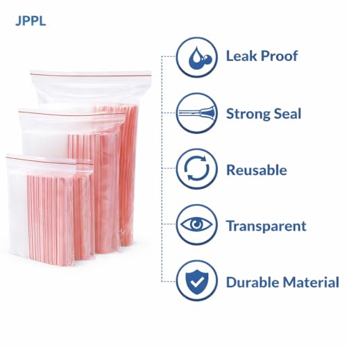 Image of Zip Lock Clear Plastic Storage Bags| Resealable Clear Plastic Bags| Durable and Leak-Proof |Square Pouches with Press Seal Apply To Kitchen Storage and Jewellery Packaging-4 * 5-50Pack