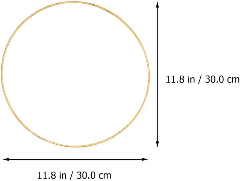 6pcs 30cm Gold Metal Dreamcatcher Rings DIY Craft Wire Circles for Windbell Making, Wreath Hoops, Home Décor Supplies for Dream Catcher and Wall Hanging