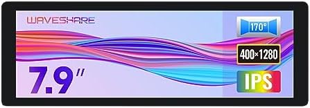Waveshare 7.9inch IPS Display, 400x1280, Toughened Glass Panel, HDMI Interface, with Hi-Fi Speaker, Collapsible Stand&Metal Case, compatible with Raspberry Pi/Jetson Nano/Core3566/PC
