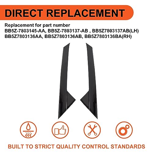 image for ECOTRIC 2 PCS Front A-Pillar Molding Windshield Outer Trim Compatible 