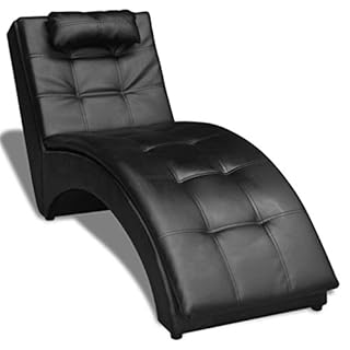 ShGaxin Canapé avec oreiller en similicuir noir, chaise longue simple, fauteuil tantra pour adultes, canapé individuel - SPU:242216