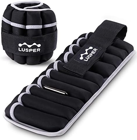 Lusper Ankle Weights for Women - Adjustable 1-10 lb Leg Weights for Men Strength Training Sets for Home Fitness, Walking, Jogging, Running, Gym Workout, Physical Therapy