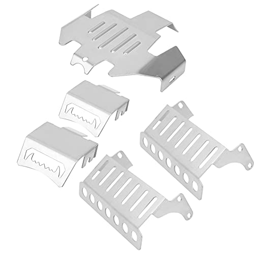 Plaques d'armure de châssis RC protection voiture télécommandée 1/10 acier inoxydable 5 pièces