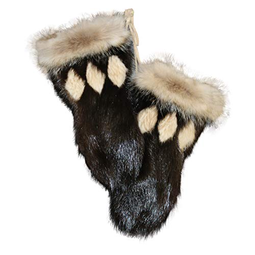 Glacier Wear Alaska Musher Mittens - Natural Beaver & Badger Fur (Mens)