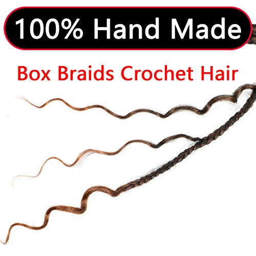 8 Packs Crochet Box Braids Crochet Hair - 14 Inch Boho Box Braids Crochet Braids Hair Bohomian Box Braid Crochet Hair Synthetic Braiding Hair Goddess Box Braids Crochet Hair For Black Women(14, 1B/30#) #TOP5