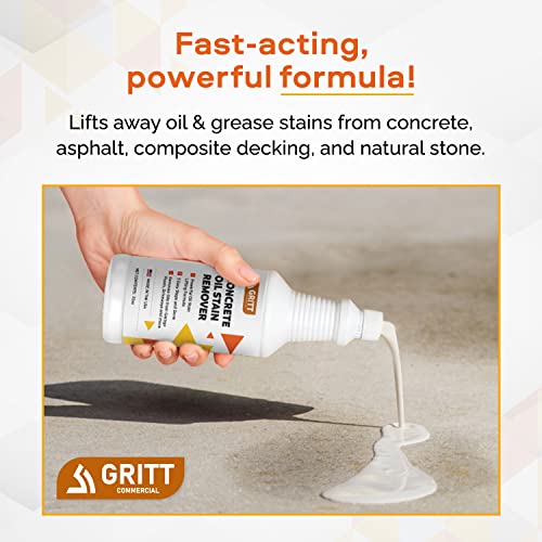Gritt Commercial Oil Stain Remover For Concrete, Grease, Remover For Garage Floors & Driveways, 32Oz #TOP1