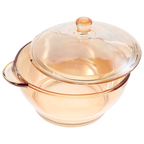Bol en verre doré 1000ml à double poignées pour micro-ondes - 2