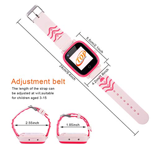 4G Kids Smart Watch Phone Boys Girls Waterproof Smartwatch with GPS Tracker Call Camera Pedometer SOS Alarm WiFi Bluetooth Touch Screen Wrist Watch for 3-12 Years Old Children Student Gift (Pink) - Thumbnail 5