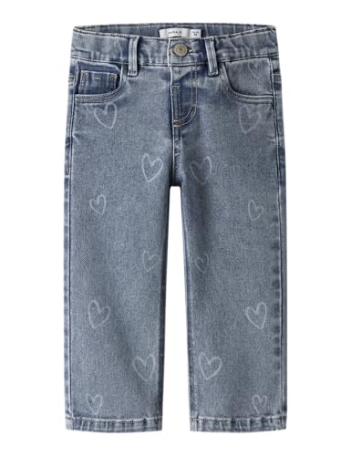 Jean droit laser Nmfrose NAME IT pantalon fille gris en denim