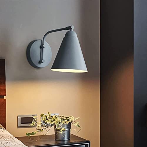 Lámpara de pared E27 moderna y aplique industrial de metal negro para iluminación de interior 2