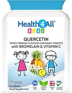 Kids Quercetin with Bromelain and Vitamin C 60 Tablets Natural Antihistamine, Made by Health4All UK