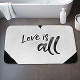 Begin Home Decor C1BM2134C5YZCI 21 x 34 in. Love is All - Monochrome Quotes Motivational Bath Mat
