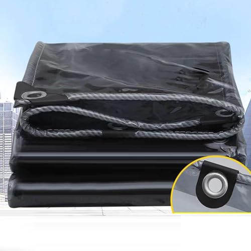 DRYIC Mehrzweckplane Für Den Außenbereich –T Ösen, Wasserdichte-Plane Aus Schwarzem Weichem Glas, Reißfest, 0,35 Mm Dick, Für Den Außenbereich, Markisenüberdachung, Terrassenüberdachung/a/1.2X3M(3.9X9