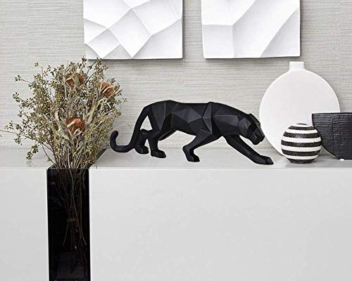 Leopard Statue Modern Abstract Black Panther Statues Resin Leopard Animal Sculptures Home Decor For Bookcase And Table（Black） #TOP5