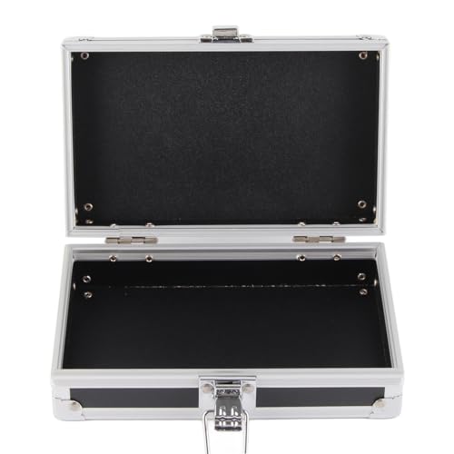 Asixxsix CAJA DE TRANSPORTE DE ALUMINIO, 7.1 X 4.3 X 2.3in Correa DE Metal DE Refuerzo Kit DE Tatuaje, Gran Espacio Cáras Herramientas Micrófono DE Almacenamiento