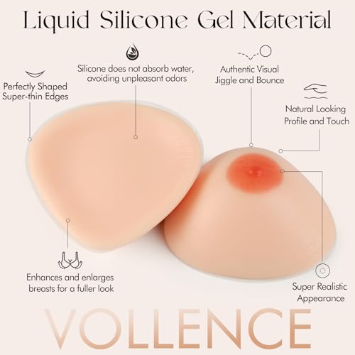 Image of Vollence Triangle Silicone Breast Forms Fake Boobs Prosthetic Breast for Mastectomy