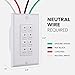 BN-LINK Countdown Digital Wall Timer Switch for Exhaust Fan with Push Button 5-15-30-60mins, 2-4hours, Bathroom Fan Timer Light Switch, Neutral Required, Wall Plate Included, White