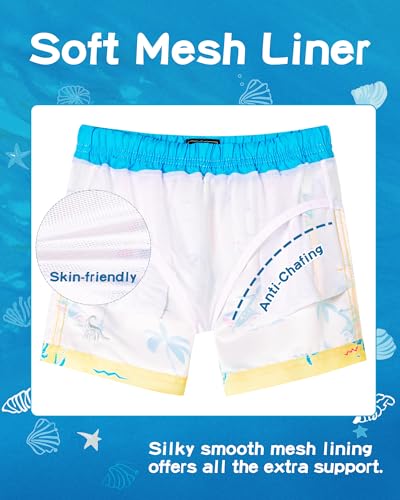 Image of SURF CUZ Boys Swim Trunks Toddler Swim Shorts UPF 50+ Bathing Suit for Boy Swimsuit Quick Dry Mesh Beach Boardshorts Swimwear