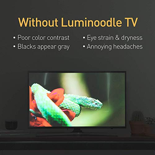 Image of Luminoodle Color Bias Lighting, USB TV and Monitor Backlight LED Strip Lights Kit with Dimmer, Remote - 6.6 ft for 24 inch to 60 inch TV - Medium