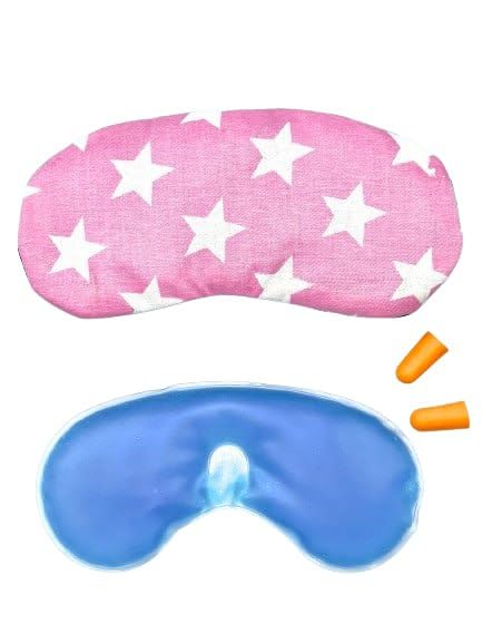 Zenkova Cooling Eye Mask for Sleep – Cotton Eye Mask with Adjustable Strap – Lightweight, Breathable & Soft Mask for Travel, Headaches & Puffy Eye Relief(Pink Star).-image-31