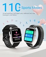 Smartwatch Herren mit Telefonfunktion, 1,85" Fitnessuhr Smart Watch, 100+ Sportmodi Fitness Tracker mit Herzfrequenz/SpO2/Schlaf Monitor Schrittzähler, IP68 Wasserdicht Sportuhr Schwarz – Ansicht 5