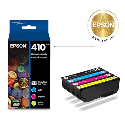 Image of EPSON 410 Claria Premium Ink Standard Capacity Photo Black & Color Combo Pack (T410520-S) Works with Expression XP-530, 630, 640, 7100, 830