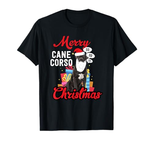 Cane Corso Feliz Navidad Divertido Hombres Mujeres Perro Camiseta
