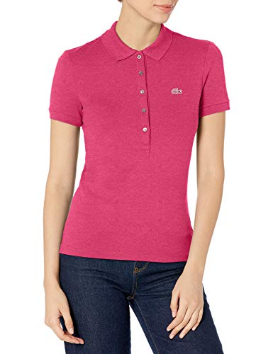 Lacoste Women's Discontinued Classic Pique Slim Fit Short Sleeve Polo Shirt, Stacy Heathered, 4