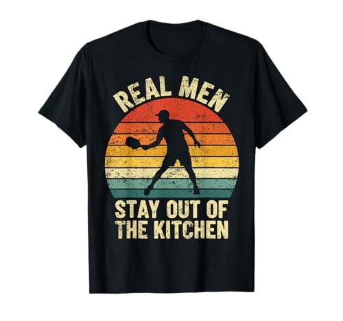 Retro Pickleball Player Real Men Stay Out of The Kitchen T-Shirt