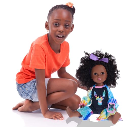 Muñeca bebé negra realista de silicona 14.5 pulgadas miniatura 6