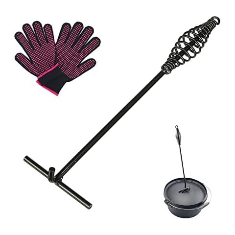 Lid lifter handle hooks, 42 cm fire pot, lid lifter and grill gloves, cast iron T-bars for lifting, BBQ Dutch oven set, Dutch oven lid lifter, Dutch oven accessories for BBQ, fire pots, grill, camping Cover
