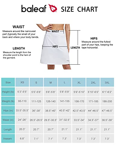 Baleaf Women's 20" Knee Length Skorts Skirts Athletic Modest Long Golf Casual Skirt Zipper Pocket Uv Protection White Xxl #TOP5