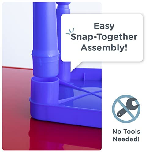 Humble Crew, White/Blue/Red Kids 2-In-1 Plastic Building Blocks-Compatible Activity Table And 2 Chairs Set, Square, Toddler #TOP4